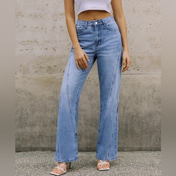 Commense Light Blue Straight Leg Jeans - Picture 1 of 12